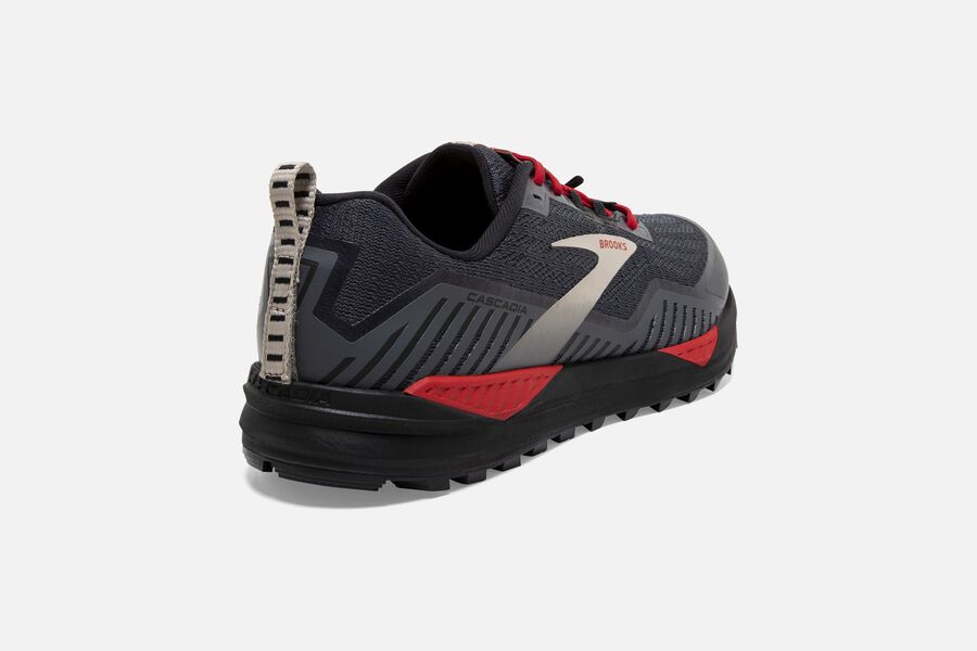 Brooks Running Shoes - Cascadia 15 GTX Trail Mens - Black/Red - MUI-438650